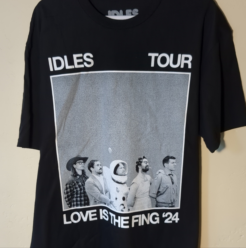 IDLES "Love is the Fing" 2024 Tour Merch Black Graphic T-Shirt